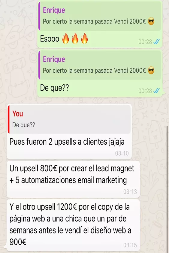 Screenshot del testimonio